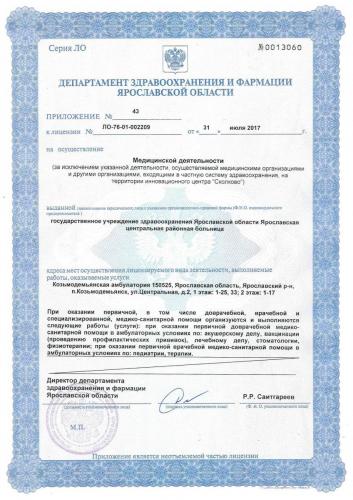 Лицензия 2017 Козьмодемьянская амб. 